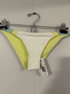 l*space White, Lime & Light Blue Bikini Bottom NWT XS